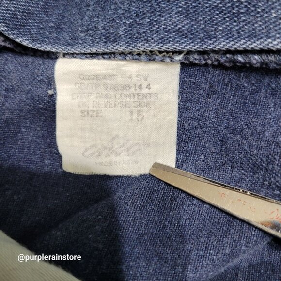Vtg Chic Denim Shorts Size 15 Waist 28 In High Rise Medium Dark Wash 80's Mom - Picture 5 of 13